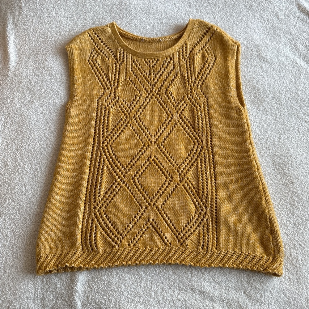 Mustard Sleeveless Knit Sweater